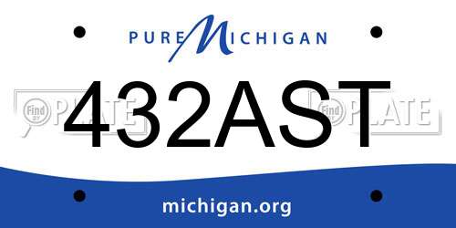 432AST Michigan License Plate