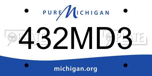 432MD3 Michigan License Plate