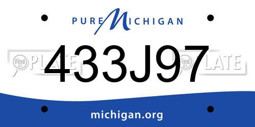 433J97 Michigan License Plate