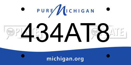 434AT8 Michigan License Plate