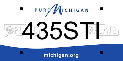 435STI Michigan License Plate