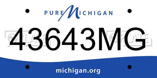 43643MG Michigan License Plate