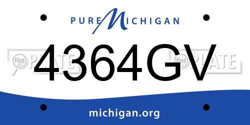 4364GV Michigan License Plate