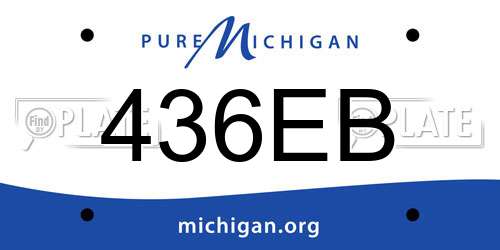 436EB Michigan License Plate