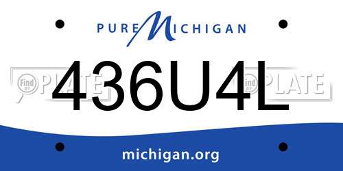 436U4L Michigan License Plate