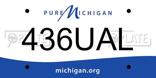 436UAL Michigan License Plate