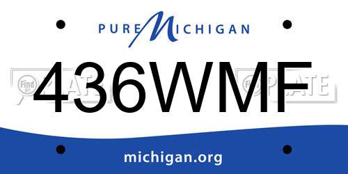 436WMF Michigan License Plate