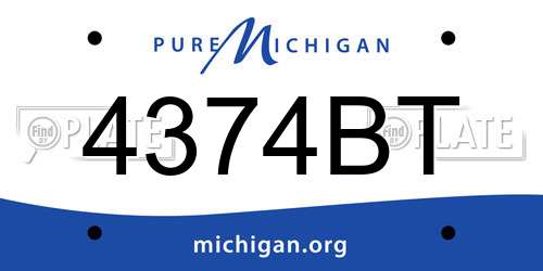 4374BT Michigan License Plate