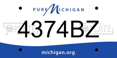 4374BZ Michigan License Plate