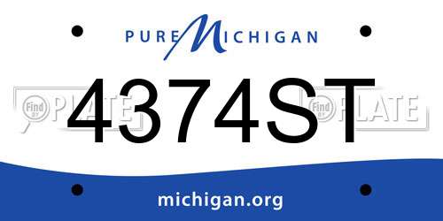 4374ST Michigan License Plate