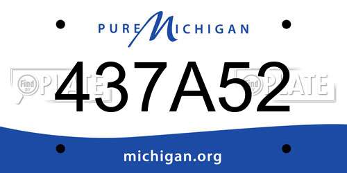 437A52 Michigan License Plate