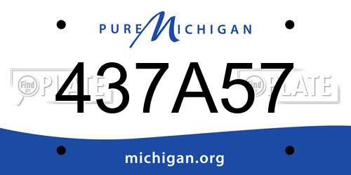 437A57 Michigan License Plate