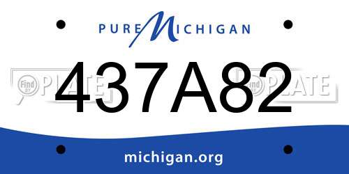 437A82 Michigan License Plate