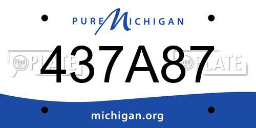 437A87 Michigan License Plate