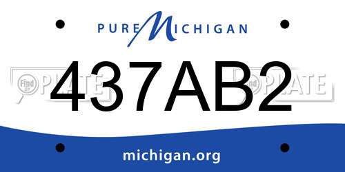 437AB2 Michigan License Plate