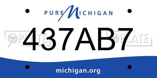 437AB7 Michigan License Plate