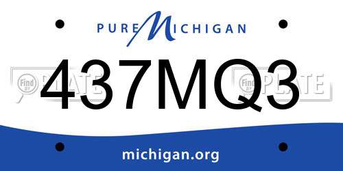 437MQ3 Michigan License Plate