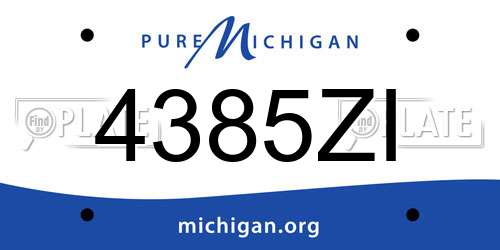 4385ZI Michigan License Plate