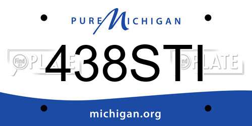 438STI Michigan License Plate