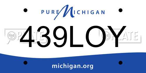 439LOY Michigan License Plate