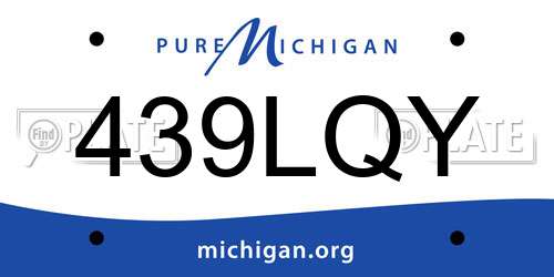 439LQY Michigan License Plate