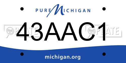 43AAC1 Michigan License Plate