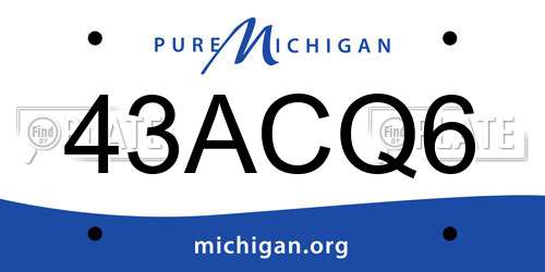 43ACQ6 Michigan License Plate