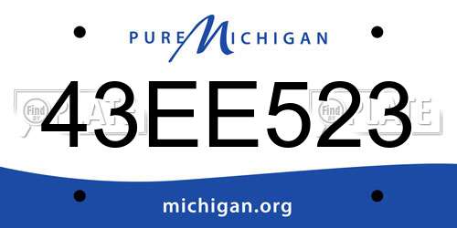 43EE523 Michigan License Plate