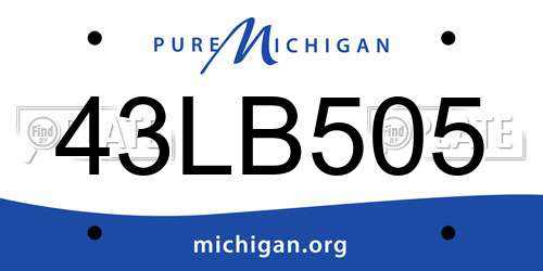 43LB505 Michigan License Plate