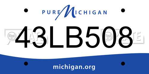 43LB508 Michigan License Plate
