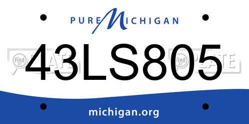 43LS805 Michigan License Plate