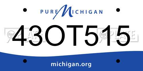 43OT515 Michigan License Plate