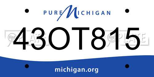 43OT815 Michigan License Plate