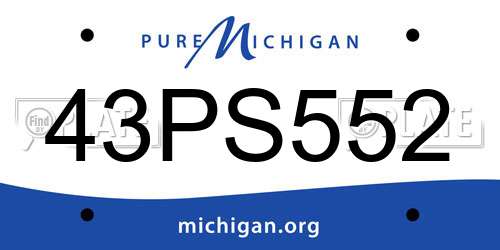 43PS552 Michigan License Plate