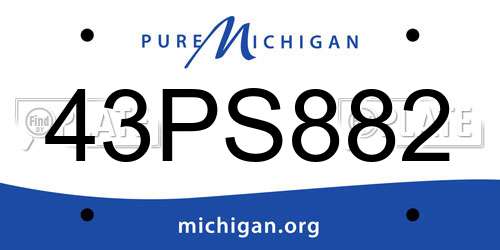 43PS882 Michigan License Plate