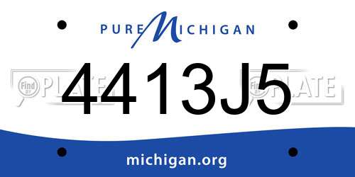4413J5 Michigan License Plate