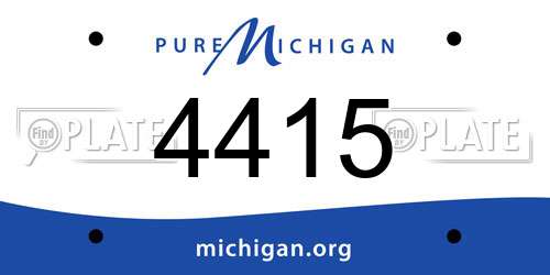 4415 Michigan License Plate