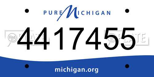 4417455 Michigan License Plate
