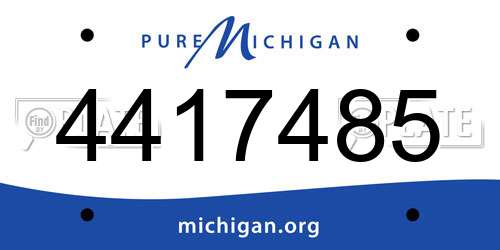 4417485 Michigan License Plate