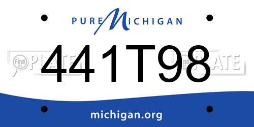 441T98 Michigan License Plate