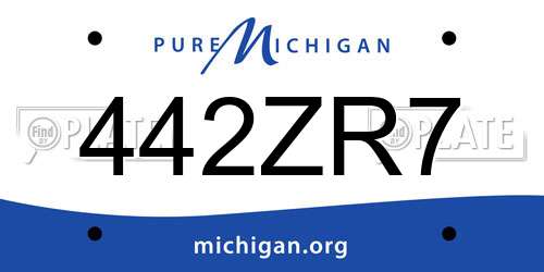 442ZR7 Michigan License Plate