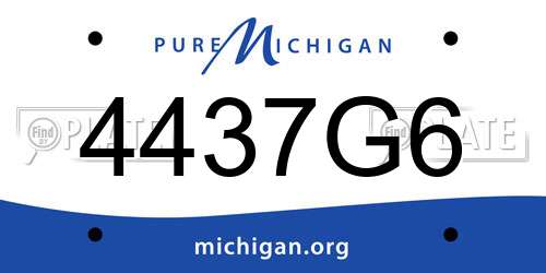 4437G6 Michigan License Plate