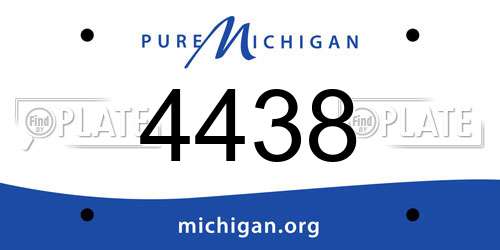 4438 Michigan License Plate