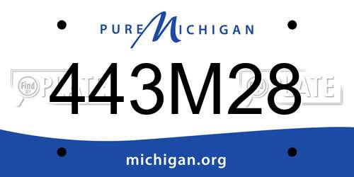 443M28 Michigan License Plate