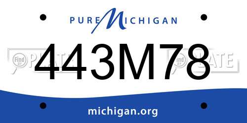 443M78 Michigan License Plate
