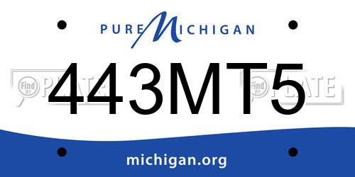 443MT5 Michigan License Plate