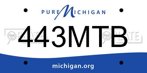 443MTB Michigan License Plate