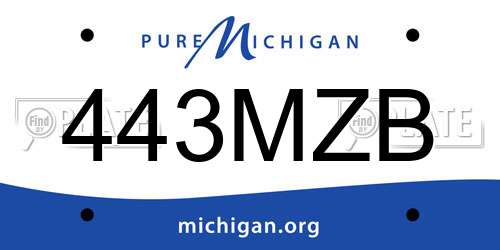 443MZB Michigan License Plate