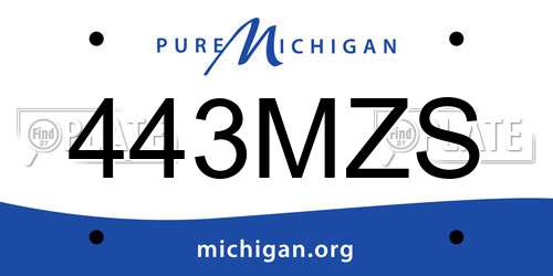 443MZS Michigan License Plate