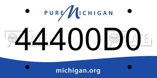 44400D0 Michigan License Plate